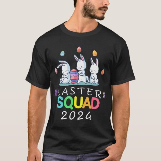 T-shirt 2024 Easter Squad Famille Correspondant Bunny Oeuf (Devant)