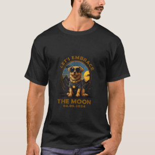 T-shirt 2024 Eclipse Watching Embrace Moon Funny Chien Sun