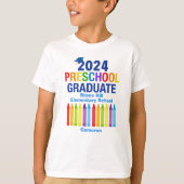 T-shirt 2024 Enseignement préscolaire Diplômé Cute Custom  (Devant)