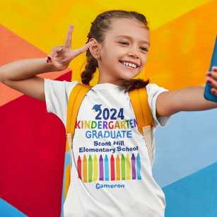 T-shirt 2024 Jardin d'enfants Diplômés Cute Crayon Custom 