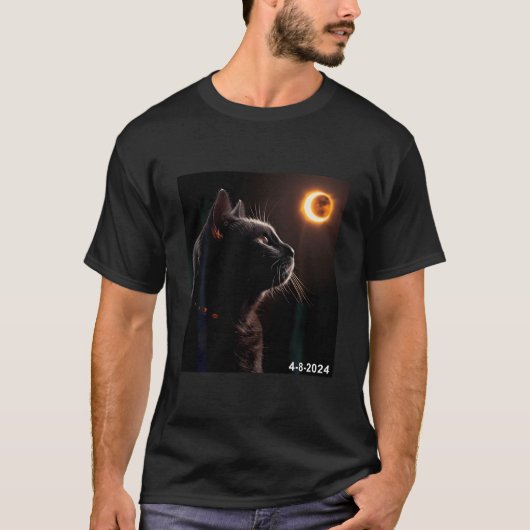 T-shirt 2024 Solar Eclipse Hommes Femmes Enfants Chat Écli (Devant)