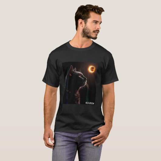 T-shirt 2024 Solar Eclipse Hommes Femmes Enfants Chat Écli (Devant entier)