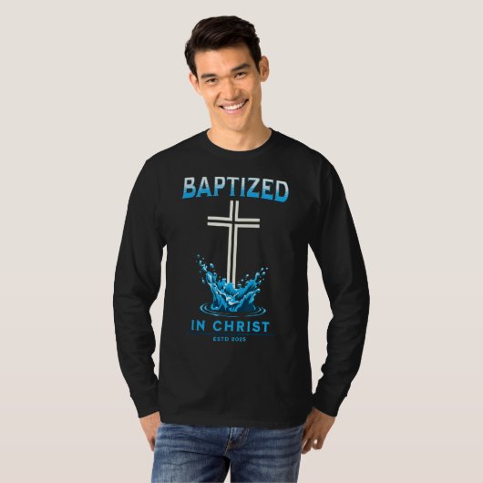 T-shirt 2025 Baptême Chrétien Baptisé Dans Christ Keepsaké (Devant entier)