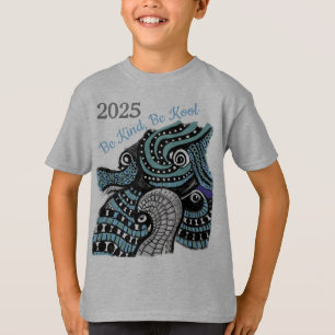 T-shirt 2025 Be Kind Be Kool Dragon Graphic Art Print