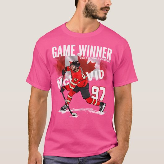 T-shirt 2025 Canada 4 Champions des Nations Connor-Mcdavid (Devant)
