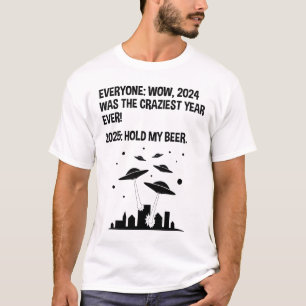 T-shirt 2025 Tenez ma bière Jour de l'An