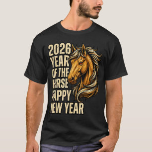 T-shirt 2026 Année du Cheval Bonne année chinoise Feu