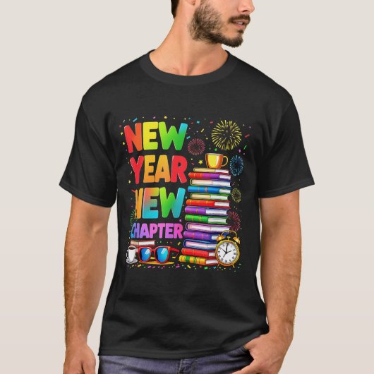 T-shirt 2026 Bookworm Funny Happy New Year Chapter Book Lo (Devant)