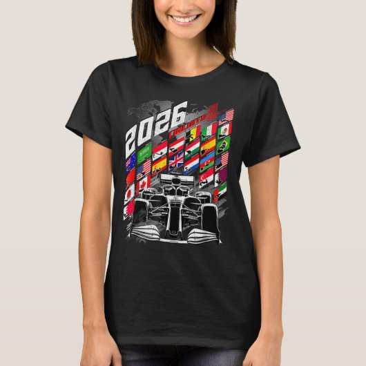T-shirt 2026 Calendar Racing Circuit Schedule Places  (Devant)