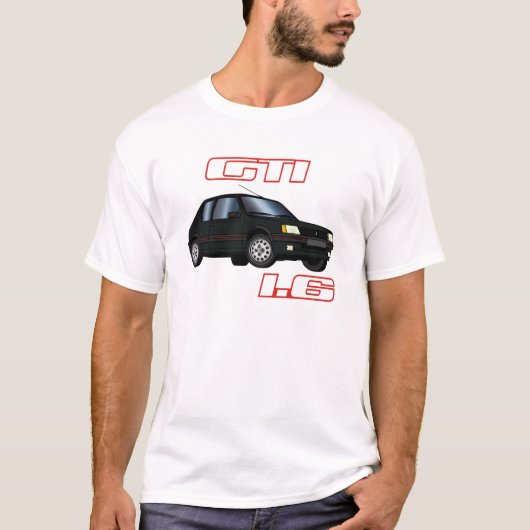 T-shirt 205 GTI 1.6 87 88 89 90 Noir (Devant)