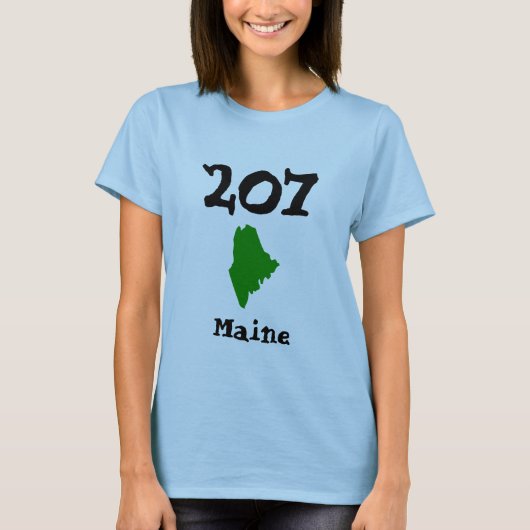 T-shirt 207, Code régional du Maine (Devant)