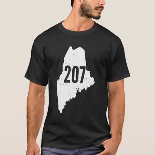 T-shirt 207 Maine Code de zone de l'État Pride hiérarchiqu (Devant)