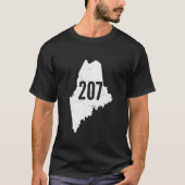 T-shirt 207 Maine State Area Code Outline Pride (Devant)