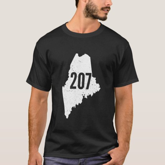 T-shirt 207 Maine State Area Code Outline Pride (Devant)