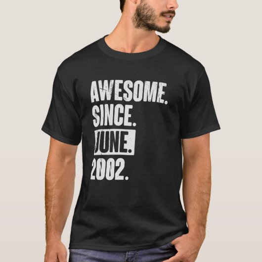 T-shirt 20 Ans 20 Anniversaire Awesome depuis Juin 200 (Devant)