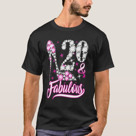 T-shirt 20 Ans 20 et fabuleux 20e Anniversaire Pink Dia (Devant)