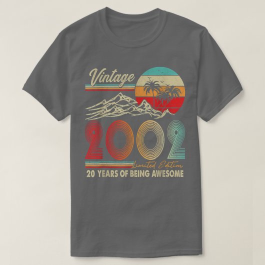 T-shirt 20 ans 20e décoration d'anniversaire 2002 (Design devant)