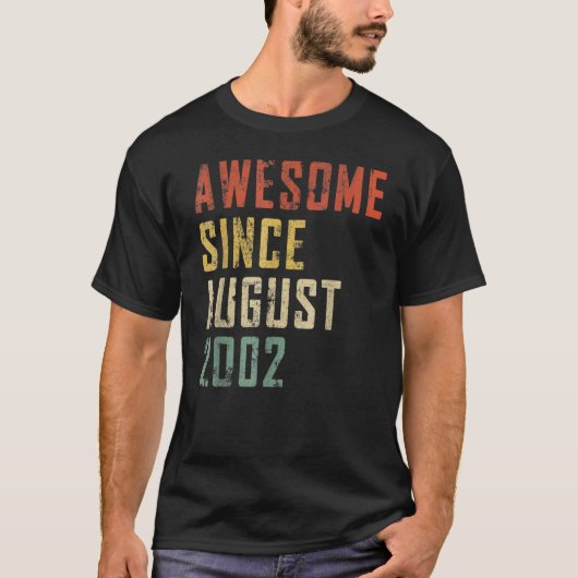T-shirt 20 ans Awesome depuis août 2002 20e anniversaire (Devant)