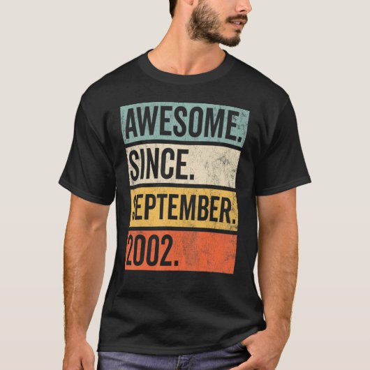T-shirt 20 ans Awesome depuis septembre 2002 20e birt (Devant)