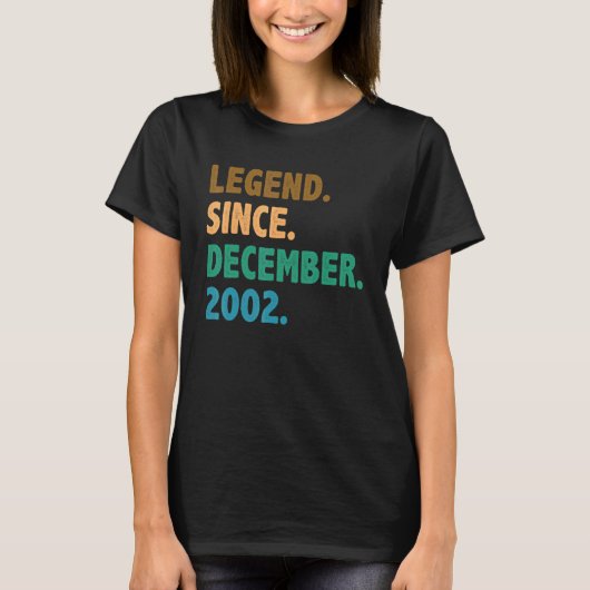 T-shirt 20 Ans Cadeaux Légende Depuis Décembre 2002 20e (Devant)