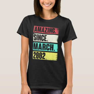T-shirt 20 ans Incroyable depuis mars 2002 20e anniversa