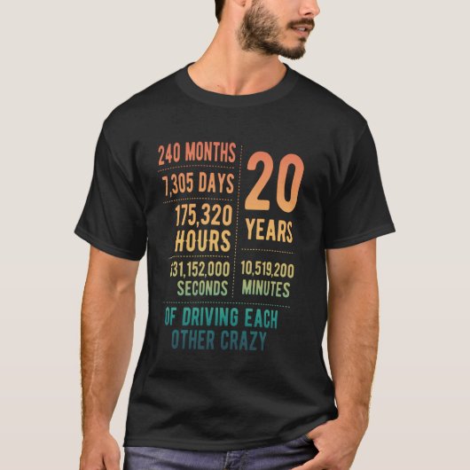 T-shirt 20 ans mariés Funny 20e anniversaire de Mariage (Devant)