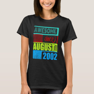 T-shirt 20 Ans Vintage 2002 Né Août Fantastique Si