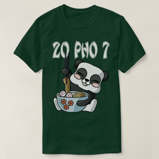 T-shirt 20 Pho 7 Kawaii Panda RamenOtaku Noodles Bowl (Design devant)