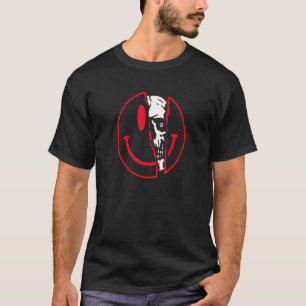 T-shirt 20 s Vibe Retro Skull Red Confused Smile Face For