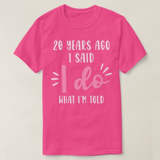 T-shirt 20e 20 ans Mariage Anniversaire Cadeau Conté (Design devant)
