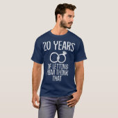 T-shirt 20e 20 ans Mariage Anniversaire cadeau Pensez femm (Devant entier)