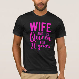 T-shirt 20e 20 ans Mariage Anniversaire Queen Mari Wif