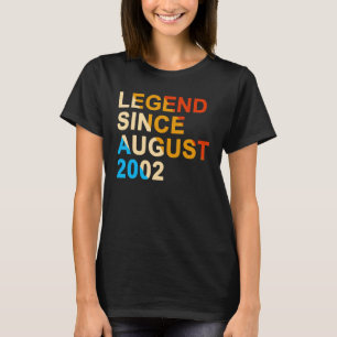 T-shirt 20e anniversaire 20 ans légende depuis le 20 août