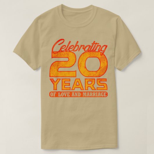 T-shirt 20e anniversaire de Mariage 20 ans de mariage 4 (Design devant)