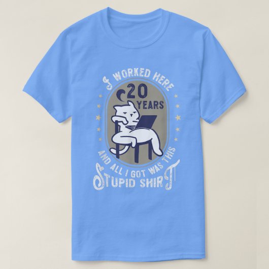 T-shirt 20e anniversaire de travail 20 ans anniversaire d' (Design devant)