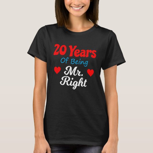 T-shirt 20e anniversaire du Mariage pour les hommes Lui Mr (Devant)