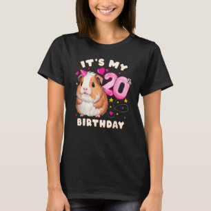 T-shirt 20e anniversaire fille 20 ans, Cochon de Guinée et