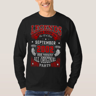 T-shirt 20e Anniversaire Légendes Né En Septembre 2002 20