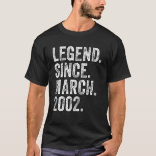 T-shirt 20E Anniversaire Mars Né 20 Ans Légende Depuis 200