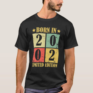 T-shirt 20E Anniversaire Né En 2002 Edition Limitée Vintag