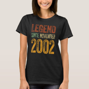 T-shirt 20e anniversaire Novembre Né 20 ans Légende depuis