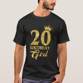 T-shirt 20E Anniversaire Princesse Couronne d'or 20 Ans O