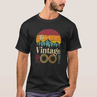 T-shirt 20E Cadeau Anniversaire 2001 20 Ans Vintage Rétro