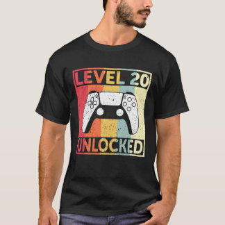 T-shirt 20E Joueur Anniversaire Niveau 20 Déverrouillé Amu