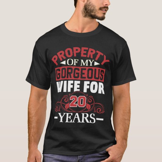 T-shirt 20th Wedding Anniversary Gift for Husband 20 Years (Devant)