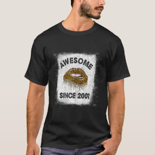 T-shirt 21 Anniversaire Awesome Depuis 2001 Leopard L