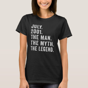 T-shirt 21 Anniversaire Le Mythe de l'Homme Légende 20 jui