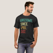 T-shirt 21 Ans Awesome Depuis Avril 2002 21 Ans (Devant entier)