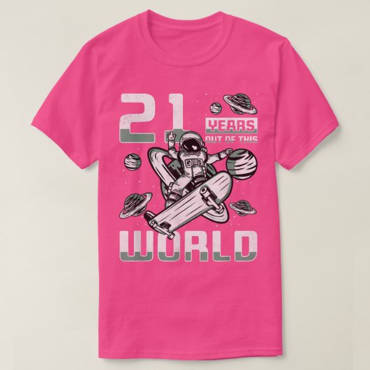 T-shirt 21 Ans De Ce Monde, 21E Anniversaire Patineur A (Design devant)