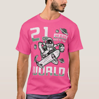 T-shirt 21 Ans De Ce Monde, 21E Anniversaire Patineur A